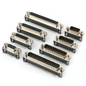 DR Series VGA Connector Right Angle Slim Male/Female Threaded Clinch Nut 9/15/25/37 Pin D-Sub Socket for PCB Application