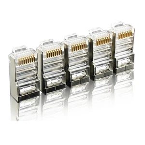8p8c RJ45 Connector Brass Modular Plug UTP Conector Pass Through Ethernet CAT6 RJ45 CAT6 CAT 6 UTP