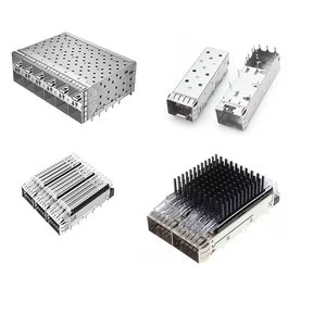 SFP Cage Hole Right Angle EMI Shielding Heat Sink Sfp Shell Fiber Optic Connector Sfp Cage And Receptacle For Pcb Coorle Brand