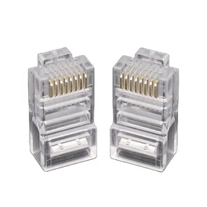 Hot Selling High Quality Gold Plated CAT5 UTP 8P8C RJ45 Connector Non-Shielded through Hole Modular Plug NEW Ethernet Connectors