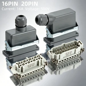 BYLJQ Wholesale Aluminum Alloy Rectangular Connector HE 18P 24P Heavy Duty Wiring Terminals Terminal Connector By Manufacturers