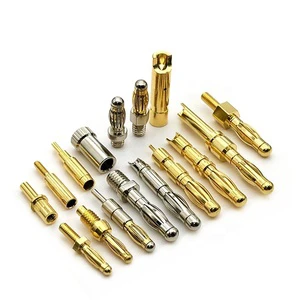2mm 4mm Mini Banana Plug Socket Gold Plated Male Female Right Angle Pcb Terminales Micro Banana Pin Connector