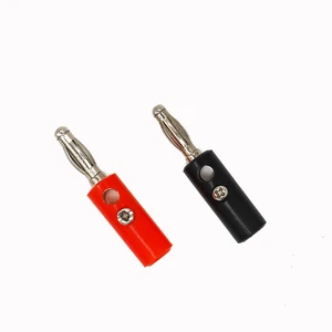 4mm Nickel-Plated Male Banana Plug with Cross Tip Soldering Small Open Screw Type Audio Speaker Wire Cable Connector Banana Plug