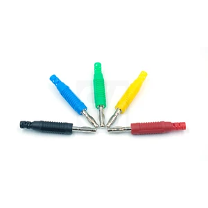 In Stock Nickel Plated Brass 5 Color 4mm Banana and Tip Connectors Welding Free Banana Plug with Screw