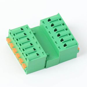 RS Plug-In Spring PCB Terminal Block Pluggable 5.08mm 2EDGKDP 2EDGKD Solderless Wire Connector PA66 Green 300V 8A