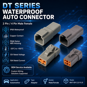 Waterproof Copper IP68 Rated 2-Pin 4-Pin DTP Series Deutsch Auto Connector Male/Female DTP04-2P DTP06-2S DTP04-4P DTP06-4S