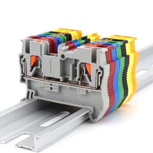 PT2.5 Push-in Spring DIN Rail Terminal Block 2.5mm2 Feed Through Electrical Wire Connector 24-14AWG