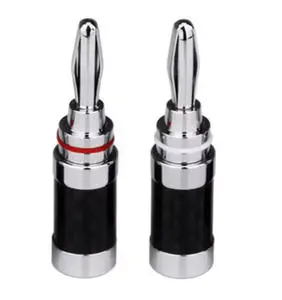 Carbon Fiber Rhodium Plated Banana Plugs AC Output Brand New Acoustics Terminals Audio Video Speaker Connectors