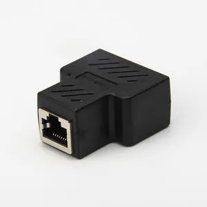 Ethernet 1 to 2 Female Plug RJ45 Connector Socket Ethernet Lan Network Adapter