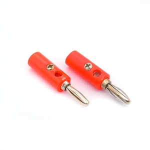 4mm Male Banana Plug Connector Jack Screw-type Banana Head Red Audio & Video Adapter