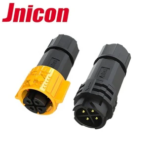 For Jnicon M19 15amp Yellow Lock Ring IP67 Waterproof Power 4pin Male Female Connector Made Of Copper And Nylon For Battery