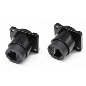 RJ45 USB HDMI DB9 for DIN 10A 300V Male/Female CAT6 IP67 Waterproof Plug Socket Flange Mount Automotive