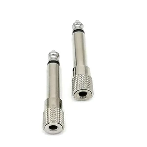 6.35mm Mono Plug to 3.5mm Mono Jack Audio Adapter Metal Gold Plated Male to Female Connector