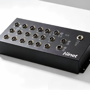EN50155 L3 24*Gigabit Industrial M12 PoE Switch 24*1000Mbps PoE+ 4 Bypass Ports 48Gbps -40~75℃ IP40 SNMP QoS Ring<20ms Hi-Net