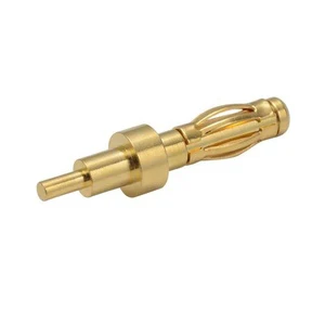 High Precision Gold Plating Electrical Male Pin Connector 2.5Mm 3.5Mm 4Mm Bullet Banana Plug Connector for Panel Mount