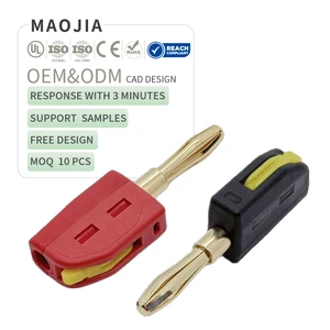 4mm Banana Plug Solderless Quick Connect - 32A High Current Gold Plated Crimp Pin Connectors for Speaker Cables Test Equipment