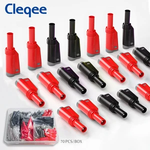 Cleqee P3005 High Quality Welding/Assembly 4mm Stacking Safety Banana Plug Welding-free Multimeter Connector