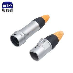 Rj45 Aviation Plug IP67 Waterproof Straight-through Dual Port Metal Flange Network Cable Aerial Ethernet Signal Connector 5A