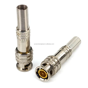 BNC Male Coaxial Connectors RG59 RG6 Terminal Gold-Plated Screw on Brass Adapter for CCTV Home Security Cctv Camera