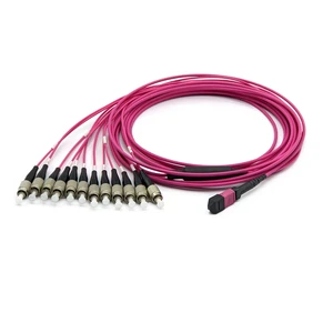 12 Fiber OM4 MTP MPO FC Fiber Optic Connector Optical Fiber Cable