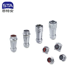 Industrial SF20 Push Pull Waterproof Connector 2 3 4 5 6 7 8 9 10 12 Pin Male Female Aviation Plug Square Flange Rear-Nut Socket