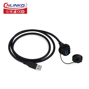 USB3.0 Panel Mount Connector, IP68 YU USB Cable Connector, USB Adaptor Panel Mounting Cable Connector