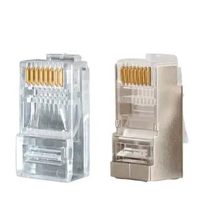 SURELINK RJ45 Ethernet Connector Plug Pass Through Network Modular Plug Cat6 Cat6a 8p8c RJ45 Connector Plug