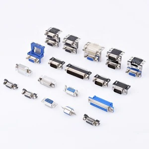 D-SUB Connector VGA Dual Port Conjoined Plug with Copper Alloy Contacts 3.0A Current AC 1000V Dielectric Withstand Voltage