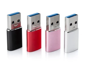 Aluminum USB 3.1male Double-Sided Built-in USB a to Type C Connector Adapter