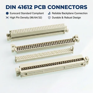 DIN41612 Eurocard Connector 2.54mm Pitch IDC Crimp Socket 96P Female Receptacle PCB DIN for Industrial Automation Equipment