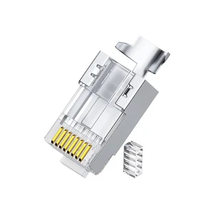 Wholesales Price Ethernet Ftp Stp 50U Shielded Cat 7 Rj45 Waterproof Connector Cat6A 8P8C RJ45 Connector