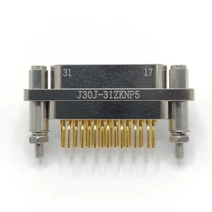 J30J-31ZKN Micro-D Female Connector with 4 Row Curved Pins 31 Cores 90-Degree PCB D-Sub Connectors for Automotive Electronics