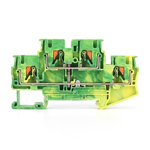 PTTB 4 PE Double Level Grounding Terminal Block 4mm2 PE Earth Terminal DIN Rail Connector Feed Through Connector