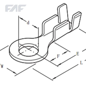FAF C430001-4 0.45mm Thickness Brass Electrical Ring Connector Terminal Crimp Terminal