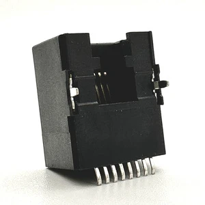 Stable Performance JISJACK 8P8C RJ45 Ethernet Connectors Hole Phosphor Bronze Contacts -40 70 Operating Temp Plastic