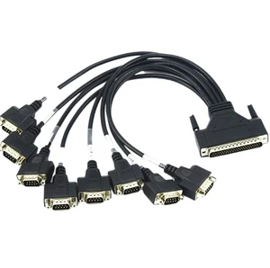 Custom Game Console Serial Cable DB62 D-SUB 62PIN to 8x DB9 Front Panel Mount D-Sub Connectors