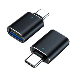 Brand New Customized Logo USB-C OTG LED Adapter Laptop Mobile Phone Gaming Aluminum Alloy Material 3.25A 20V Charging Desktop