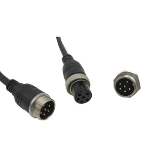 Universal GX M16 5pin Wire To Panel Mounted Male Female Aviation Connector Molded 20/22/24AWG Cable LED Connector