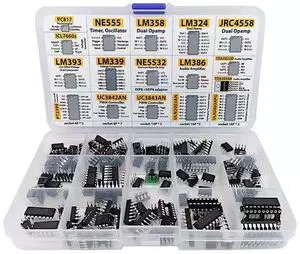 Brand new IC chip classification 150 integrated circuits and integrated circuit socket box kits