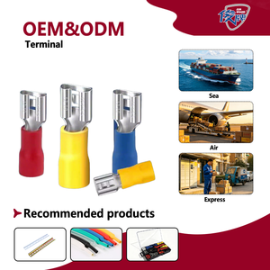 FDD Hot Sale Red Pre-Insulating Female Connector 1.25-250 Tin Plated Copper 400V Electrical Crimp Connecting Wire Terminal