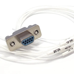 Micro D-Sub Rectangular Brass/Aluminum Housing IP67 Male Plug 9-Pin Connector J30J-9TJL with Wire Harness