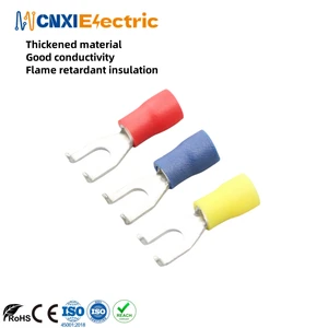 CNXI FSV Super PVC Insulated Flange Spade Type Tinned Cable Lug Electrical Connectors Crimp Terminal Copper Cord End Terminals