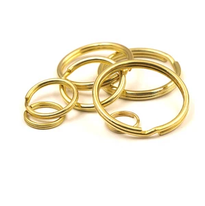 10mm-35mm Solid Brass Flat and Round Wire Split Key Ring