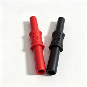 4mm Female-to-Female Banana Plug Adapter Short Circuit Coupler Nickel-Plated with PVC Insulation for Multimeter Test Leads