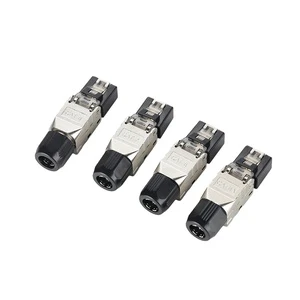 Hot Selling CAT8 Gold-Plated Toolless Zinc Alloy Shielded STP RJ45 Connectors Ethernet Plug Shielded Ethernet Connectors