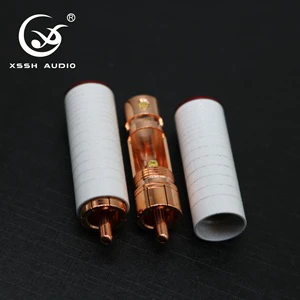YIVO XSSH Hi-End Audio DIY HIFI RCA Adapter Male 8.5mm Max Coaxial Wire Signal Jack Pure Red Pure Copper Plug Connector