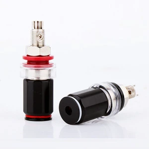 High-Fidelity Audio Amplifier Electrical Terminal Connector Block 1P Brass Banana Jack Binding Post Screw Connection QINCROWN