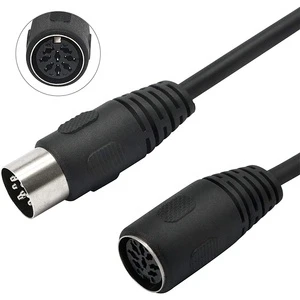 Factory Manufacture 0.3m MIDI Din 8-Pins Male To 2 Female Speaker Audio System Microphone Signal Control Splitter Cable