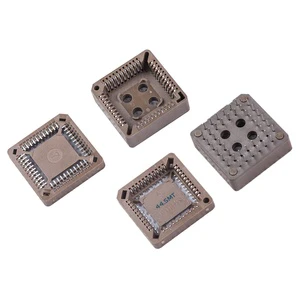 LECHUAN SMT DIP IC PLCC Socket 2.54mm/1.27mm Pitch 20P-84P Pin Adapter Converter with Copper Contact & Nylon Housing for PCB