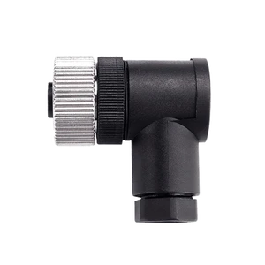 M12 4-pin female connector with bent insertion for Aviation Plug Solderless Gold-plated Waterproof Connector Sensor